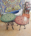 Customizable handmade complicated mosaic outdoor bistro table moroccan style home decor