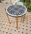 Handmade black and white mid century mosaic table