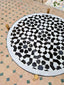 Handmade black and white mid century mosaic table