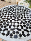 Handmade black and white mid century mosaic table