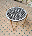 Handmade black and white mid century mosaic table