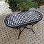 Black and white mid century zellije oval mosaic table