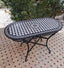 Black and white mid century zellije oval mosaic table