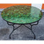 Round moroccan mosaic table in tamegroute green