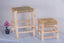 Moroccan stool in light wood and natural rope 50 cm or 30 cm