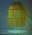 Cloche pendant lamp in raffia Lace lampshade