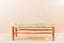 Moroccan bench in solid wood and natural weaving
