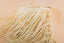 Fringed straw lampshade