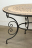 Moroccan outdoor round mosaic tile dining table cream