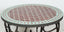 Moroccan outdoor round mosaic tile dining table on iron base blue