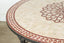 Moroccan outdoor round mosaic tile dining table on iron base