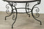 Moroccan outdoor round mosaic tile dining table on iron base