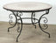 Moroccan outdoor round mosaic tile dining table on iron base
