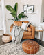 Tan Pouf Leather