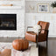 Tan Pouf Leather