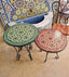 Customizable handmade complicated mosaic outdoor bistro table moroccan style home decor