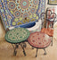 Customizable handmade complicated mosaic outdoor bistro table moroccan style home decor
