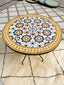 Handmade mid century mosaic table table for outdoor indoor