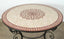 Moroccan outdoor round mosaic tile dining table on iron base