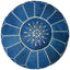 Blue Pouf Leather