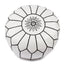 White Black Pouf Leather