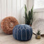 Blue Pouf Leather