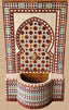Red Multicolor Moroccan Mosaic Fountain